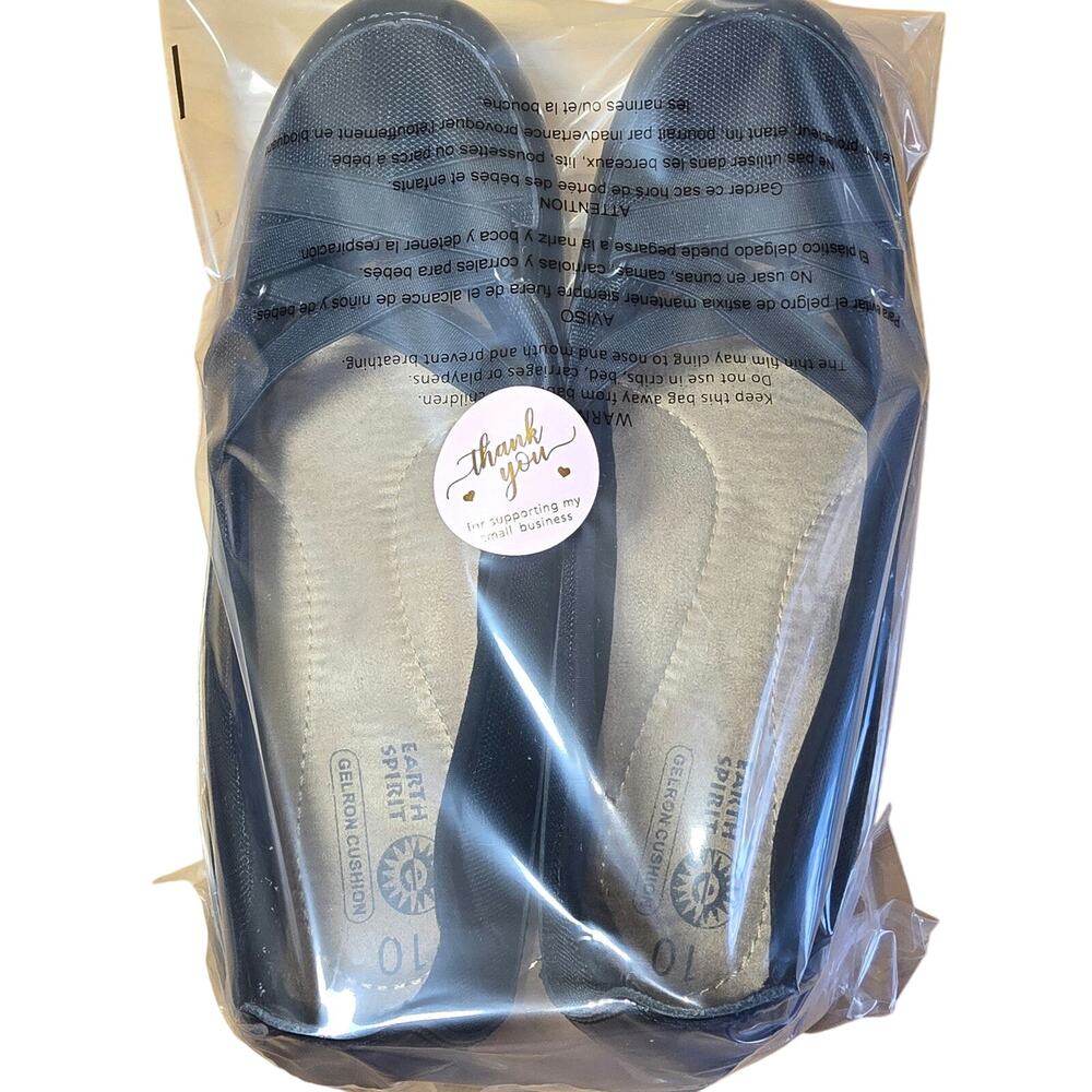 Earth Spirit Shoes Peni Slip On Black Leather Round Toe Low Comfort Womens Sz 10 - Picture 8 of 8